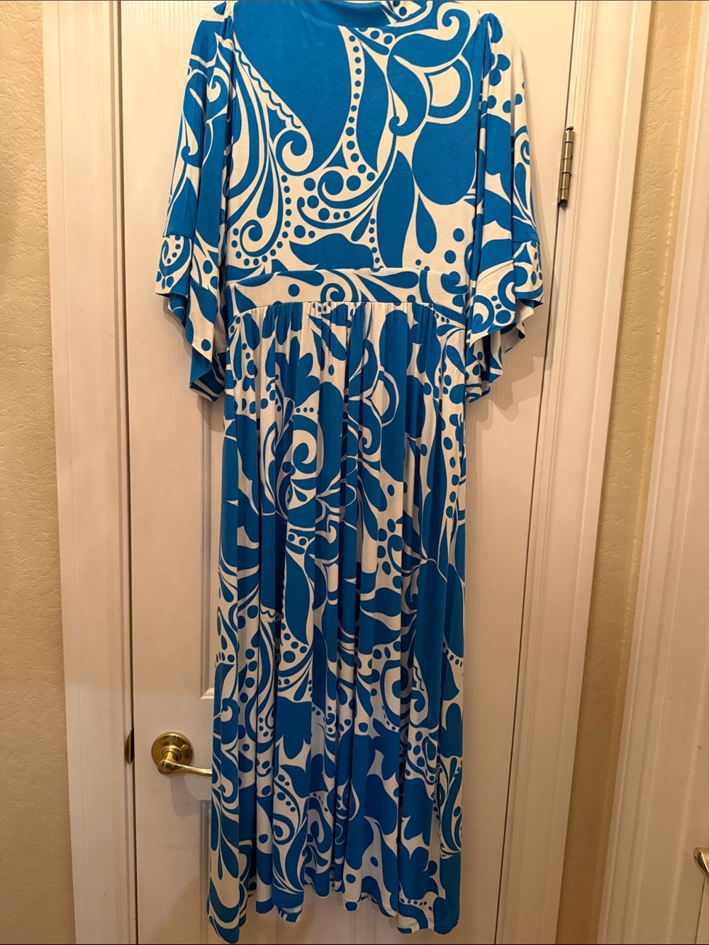 Boden White and Bright Blue Printed Maxi Dress - Picture 3 of 4